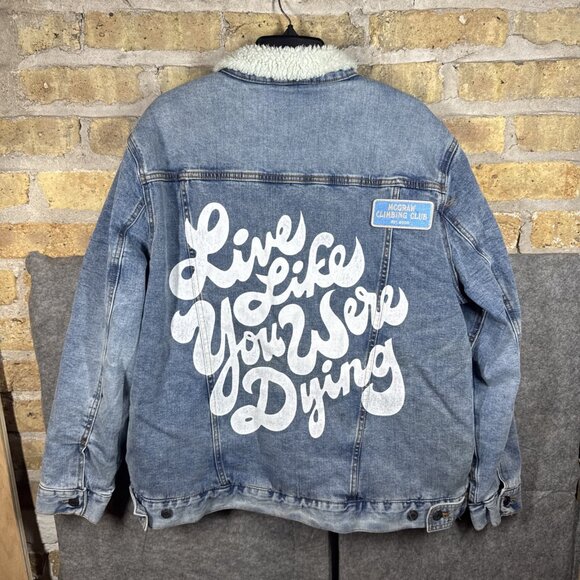 Official Tim Mcgraw PATCH SHERPA DENIM JACKET Size Large - Picture 3 of 3